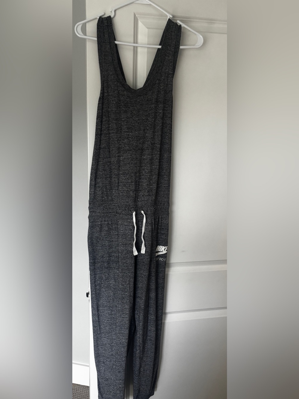 Women’s Nike Vintage  Heather Charcoal Gray Jogger Romper with Drawstring